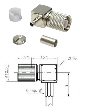  1.6/5.6 Right-Angled Crimp Plug BT3002