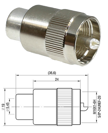 UHF Solder Plug RG58 (Silver Plated)