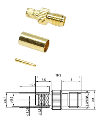 SMA Crimp Jack LMR200