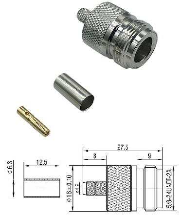 N Type Crimp Plug LMR200/3D-FB