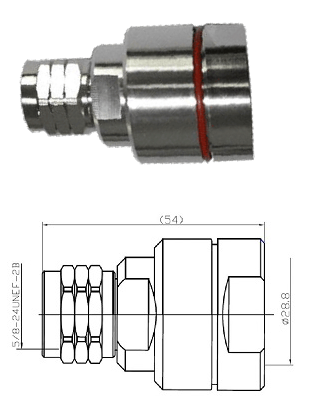 N Type Straight Plug For 7/8” Cable