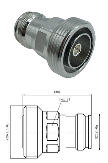 7/16 Female - 4.3/10 Female Adaptor