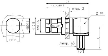 1.6/5.6 Right-Angled Bulkhead Jack BT2002