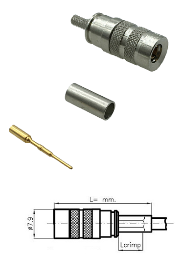 1.0/2.3 Straight Crimp Plug 0.25/1.45/2.6 - CT823