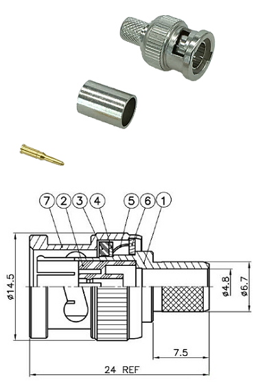  BNC Crimp Plug H124 