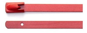 Red Polyester Coated Stainless Steel Ties