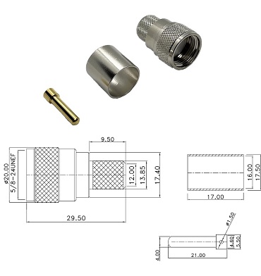  UHF Crimp Plug LMR600