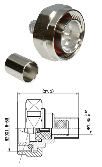 7/16 Crimp Plug RG214