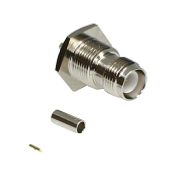 TNC RP Crimp Bulkhead Jack RG174, RG188, RG316, LMR100 (solder pin)