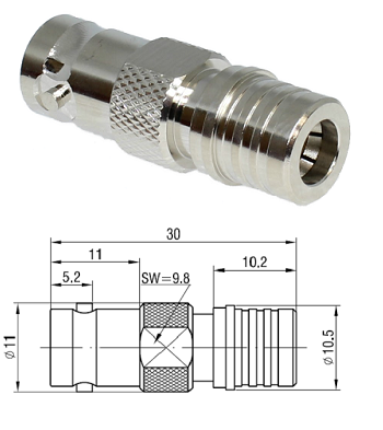 QMA Male to BNC Female Adaptor