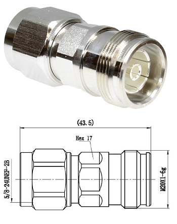 N Male to 4.3/10 Female Adaptor