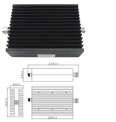 N Type Attenuator 200W, DC-3GHz N-Male to N-Female