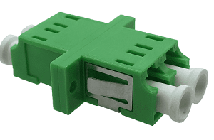 LC/LC Adaptor Duplex Singlemode APC SC Footprint, with flange, green