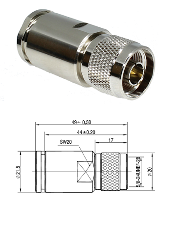 N Type Clamp Plug LMR500 (Easy-Fit)