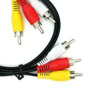 Video/Audio 3 x RCA Plug to Plug Black PVC Cable