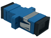 SC/SC Adaptor Simplex Singlemode, with flange, blue