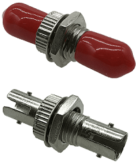 ST/ST Adaptor Singlemode Simplex (red caps)