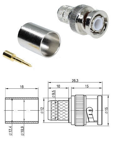 BNC Crimp Plug LMR400