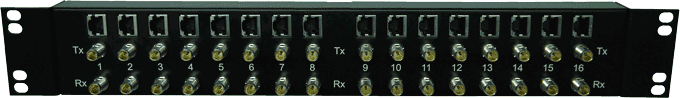 M4/RJ45 19” Balun Panel Front Mount 16E1