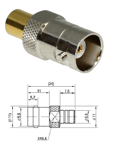 BNC Jack - SMB Plug Adaptor