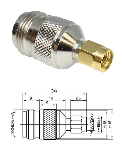 N Female - SMA-RP Male Adaptor