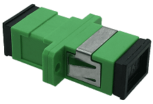 SC/SC Adaptor SM APC Simplex, with flange, green