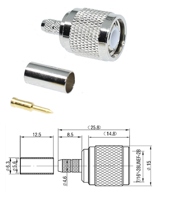 TNC Crimp Plug RG223