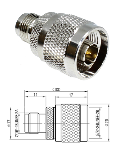 N Type Plug to TNC Jack Adaptor