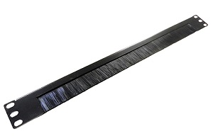1U Brush Strip Panel Half Open Top Style Black