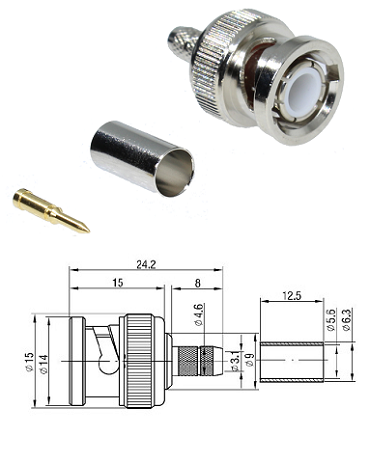 BNC Crimp Plug RG223