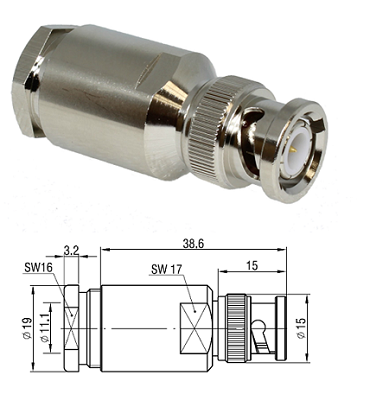 BNC Clamp Plug LMR400