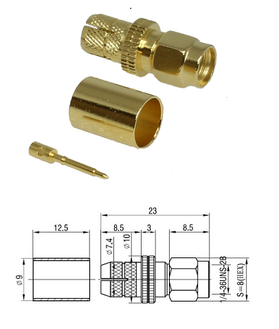 SMA Crimp Plug LMR300