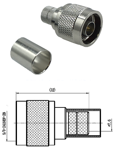 N Type Crimp Plug LMR400 (Easy-Fit)