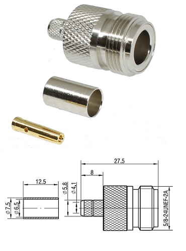 N Type Crimp Jack LMR240