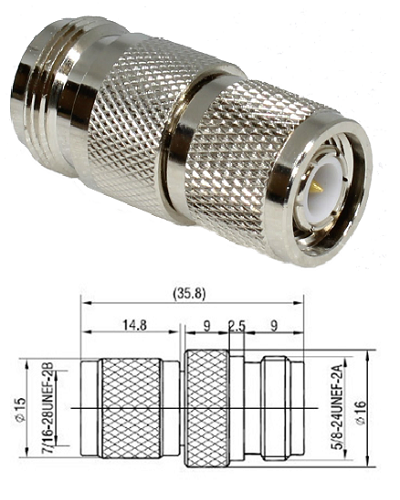 TNC Male to N Female Adaptor