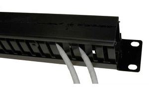  Plastic Cable Management Dump Panel 1U 54mm Deep Black