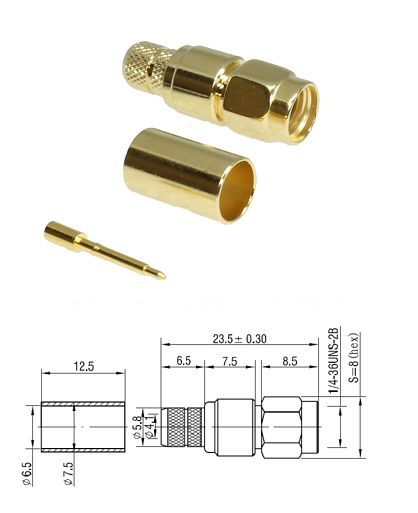 SMA Crimp Plug LMR240