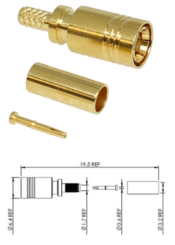 SMB Straight Plug (Indent Crimp) RG179