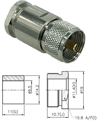 UHF Clamp Plug RG213/RG214 (PL-259)