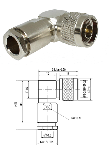 N Type Right-Angled Clamp Plug LMR400