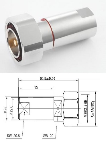 7/16 Straight Plug for 1/2" Cable (Clamp)