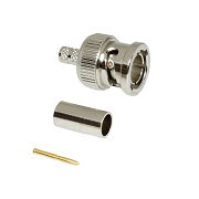 BNC HDTV 12G SDI Crimp Plug, Nickel Plated, Belden 1855A, Belden 4855R, Belden 1855ENH