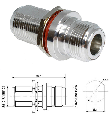 N Type Jack/Jack Bulkhead Adaptor