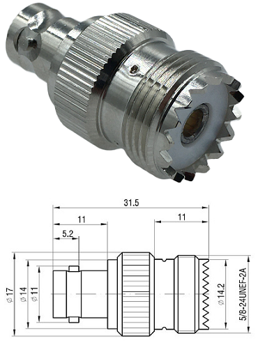 BNC Jack - UHF Jack