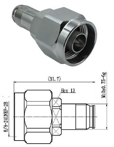 NEX10 Female to N Type Male Adapter