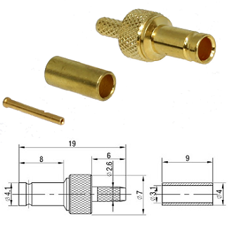 1.0/2.3 Crimp Jack RG174, RG316