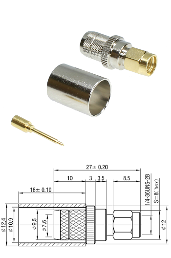 SMA Crimp Plug LMR400