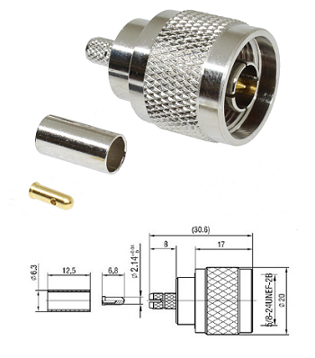 N Type Crimp Plug RG58