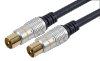 Pure OFC HQ RF TV Aerial Coaxial Lead Gold Male Plug To Plug