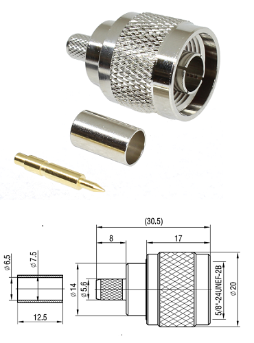 N Type Crimp Plug LMR240